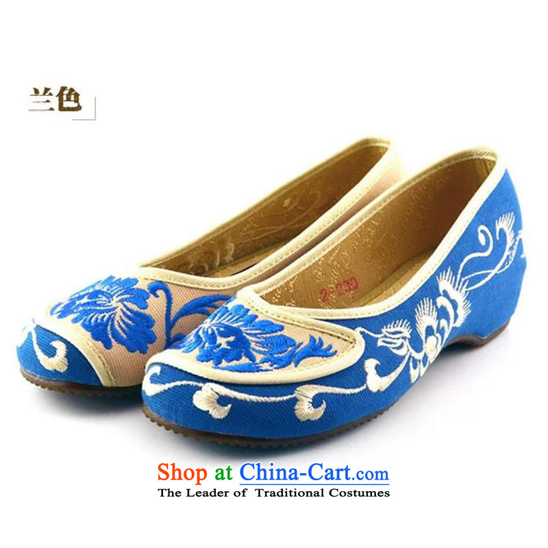 The autumn 2015 New Dance Shoe Lan Ting single shoe mesh upper ethnic embroidered shoes blue elegance is female non-slip xhx beige 38, Charles (CHANVENUEL) , , , shopping on the Internet