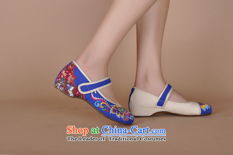 2015 blue-and-white new beef tendon bottom embroidered shoes Beijing mesh upper ethnic slope Heels click women shoes xhx blue 40 pictures, prices, brand platters! The elections are supplied in the national character of distribution, so action, buy now enjoy more preferential! As soon as possible.