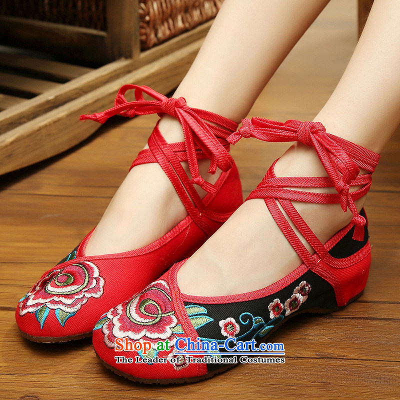 2015 Autumn New mesh upper with a dual shoes dance icon plus sponge linen sockliner then embroidered shoes mesh upper beef tendon bottom girl in red and green spell xhx 39 Sharma (CHANVENUEL) , , , shopping on the Internet