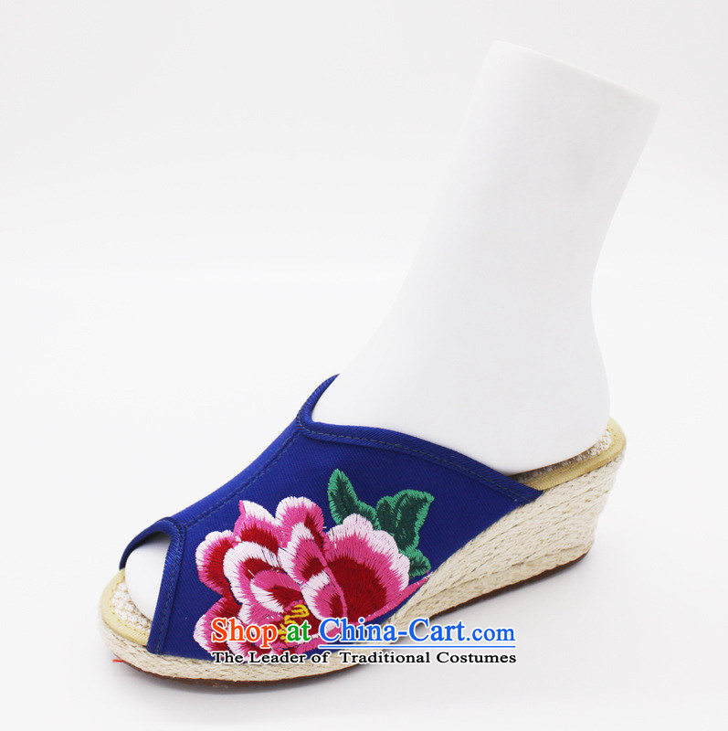 The autumn 2015 New Pin Kit Mudan slope with the embroidered slippers wild wind increased national embroidered shoes xhx mesh upper blue 38 pictures, prices, brand platters! The elections are supplied in the national character of distribution, so action, buy now enjoy more preferential! As soon as possible.