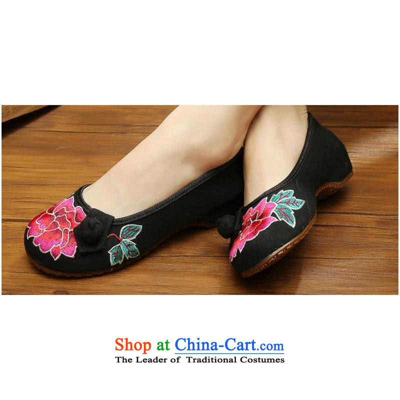 The autumn 2015 New Low help beef tendon bottom linen sockliner pure cotton single shoe stylish and cozy embroidery women shoes xhx black 37, Charles (CHANVENUEL) , , , shopping on the Internet