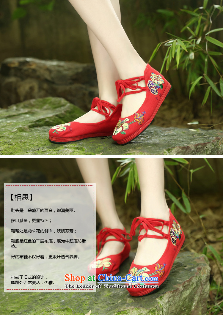 In the autumn of 2015, a new single shoe old Beijing mesh upper female embroidered shoes of ethnic Tether Strap Round Head Red 40 pictures, prices, brand platters! The elections are supplied in the national character of distribution, so action, buy now enjoy more preferential! As soon as possible.