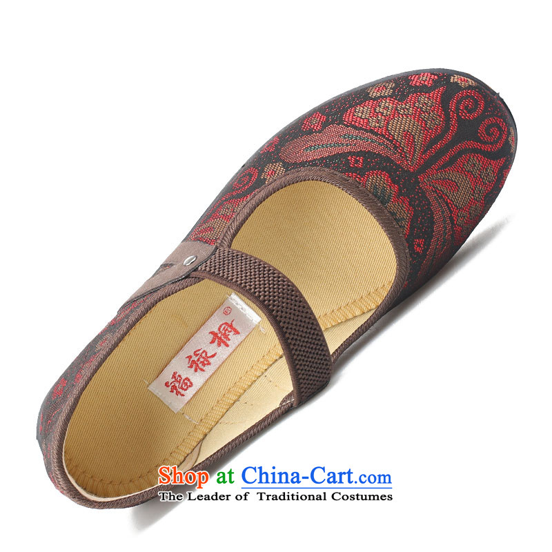 Fu Lu visited the summer and fall of 2015 New Old Beijing mesh upper women shoes flat bottom anti-slip soft ground mother footwear in the older comfortable casual shoes single shoe 25352002 red 38, Fu Lu Dong shopping on the Internet has been pressed.