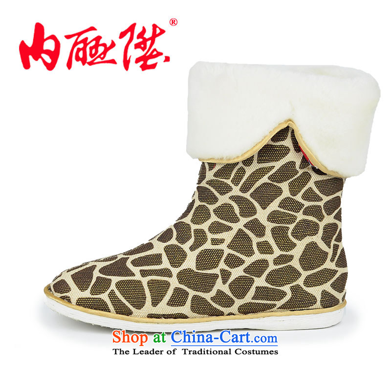 Inline l women shoes cotton shoe-gon thousands Leopard Moro boots autumn and winter-style leisure TANGYAN 8719A mesh upper mixed flowers Beijing 37, inline l , , , shopping on the Internet