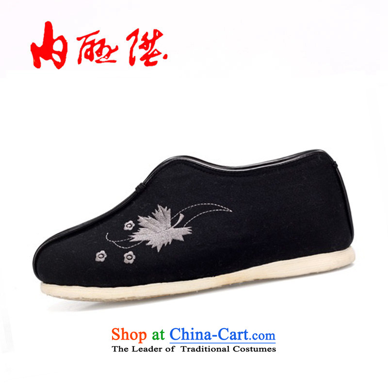 Inline l women shoes manually cotton shoes bottom thousands of women at the encryption of cotton 8245A embroidered gray 37