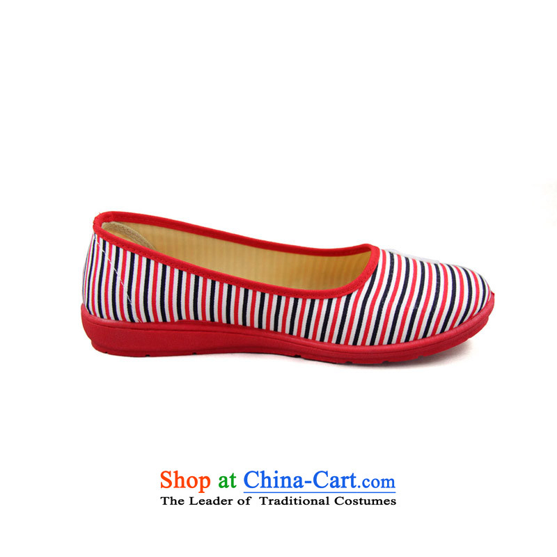 Magnolia Old Beijing mesh upper women shoes xinqiu) color bar women shoes flat-bottomed boat pin kit shoes domestic leisure shoes 2312-1235 red 40, magnolia shopping on the Internet has been pressed.