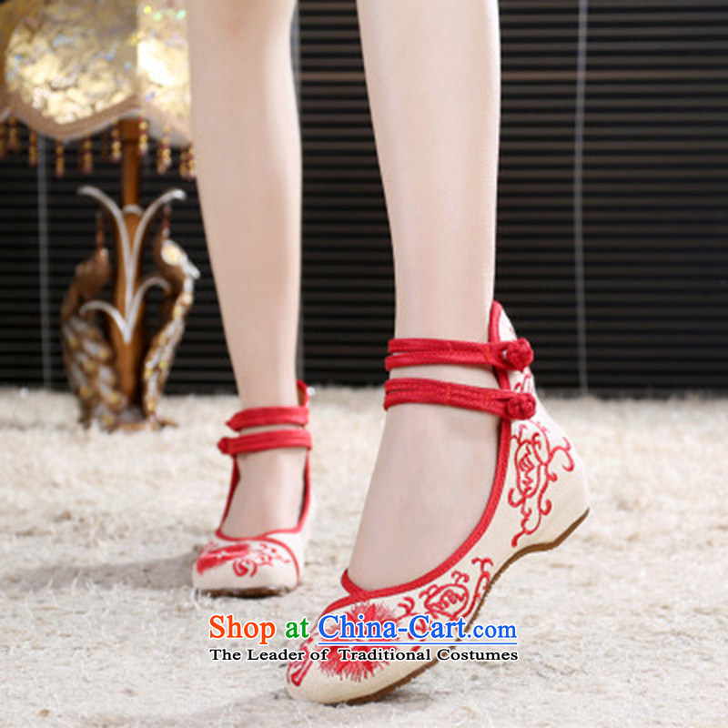 Oriental Kai Fei 2015 autumn and winter, new retro blue ethnic embroidered shoes of Old Beijing mesh upper tray clip slope with stylish girl single mother shoe shoes, casual women shoes black 38, East Kai Fei (DONGFANGKAIFEI) , , , shopping on the Interne
