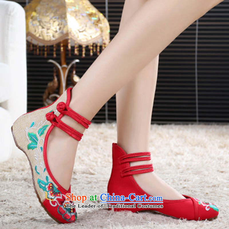 Oriental Kai Fei 2015 autumn and winter new wealth Mudan Old Beijing women's shoes and stylish mesh upper retro ethnic bride embroidered shoes shoes Dance Shoe Mudan marriage blue 37, East Kai Fei (DONGFANGKAIFEI) , , , shopping on the Internet
