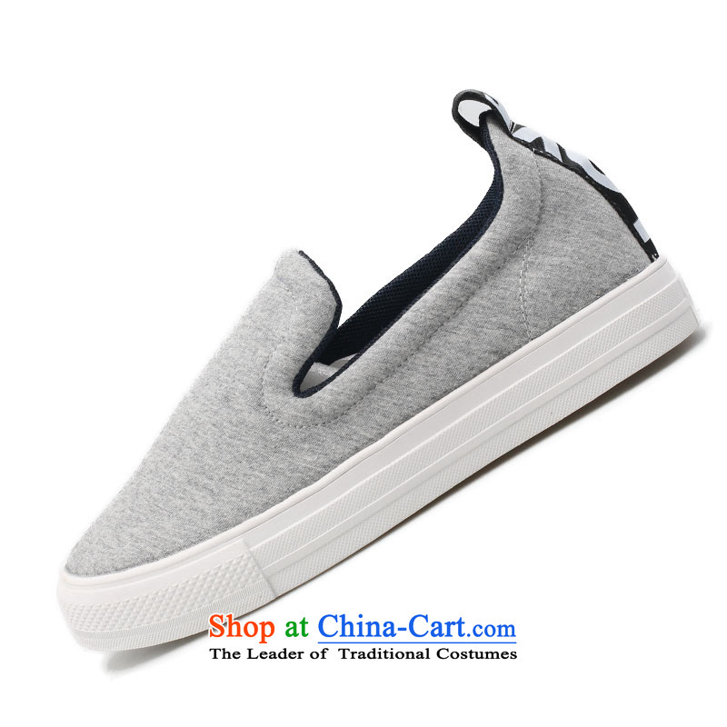 Fu Lu visited the old Beijing mesh upper with simple and stylish casual shoes female Korean wild thick single shoe stirrups lazy people fall flat bottom shoe girl shoe 25351008 Gray 39 Fu Lu Dong shopping on the Internet has been pressed.
