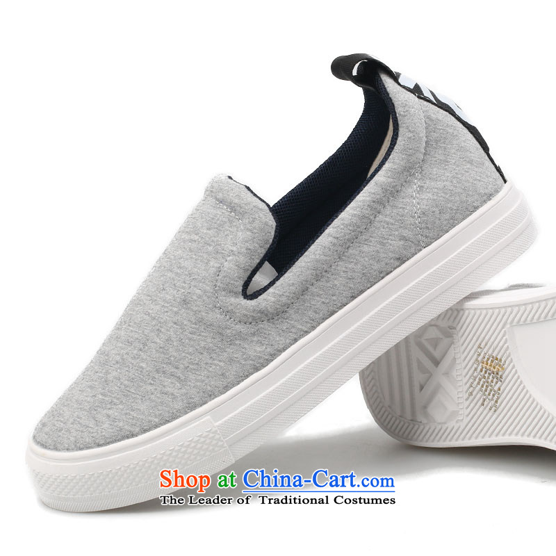 Fu Lu visited the old Beijing mesh upper with simple and stylish casual shoes female Korean wild thick single shoe stirrups lazy people fall flat bottom shoe girl shoe 25351008 Gray 39 Fu Lu Dong shopping on the Internet has been pressed.
