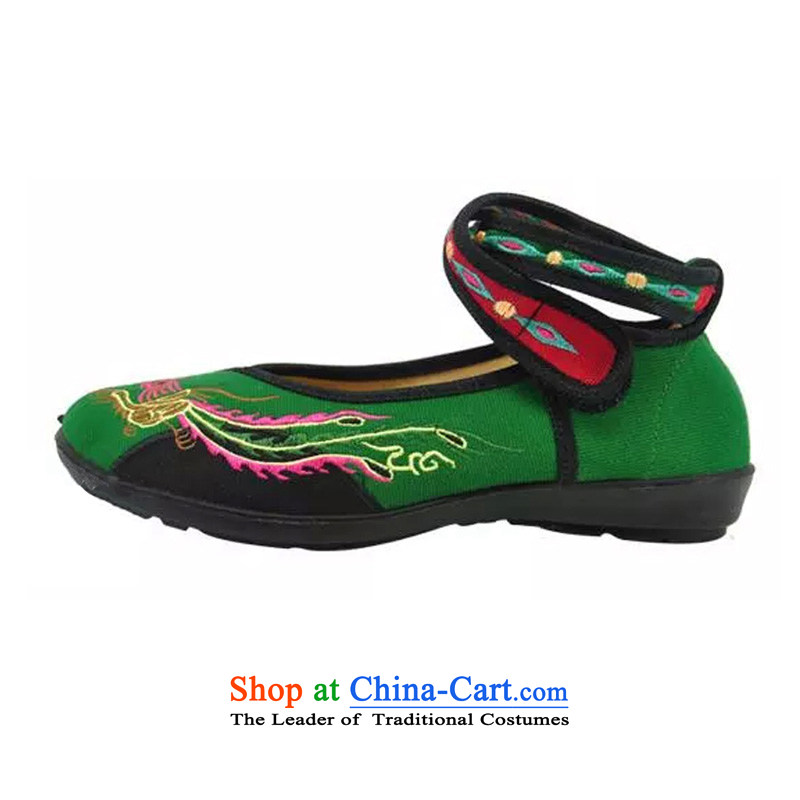 Bong-jo Mudan Velcro fasteners soft base flat with the old Beijing ethnic woman shoes mesh upper with women shoes slope shallow port female 8520-38 mesh upper -kyung, 36 have green-soo , , , shopping on the Internet