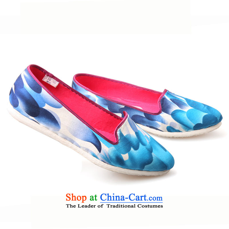 The traditional women's shoes l shoes bottom thousands-gon manually-gon Chin's feather 8611A series on tabs on the blue 38, inlining of l , , , shopping on the Internet