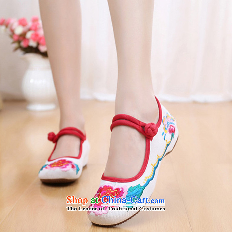 Oriental Kai Fei 2015 Choo Dong Old Beijing mesh upper retro ethnic embroidered shoes Plaza Dance Shoe bride embroidered shoes stylish shoe women's marriage shoes mother women shoes large blue 38, East Caicos Mudan flying (DONGFANGKAIFEI) , , , shopping o