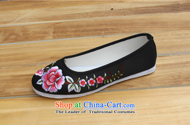 National wind of Old Beijing peony flowers damask fabric-mesh upper end of thousands of women's shoes wedding mesh upper hand embroidered ground cloth shoes TA-8 female black 38 pictures, prices, brand platters! The elections are supplied in the national character of distribution, so action, buy now enjoy more preferential! As soon as possible.