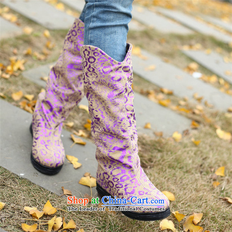 Charlene Choi this court of Old Beijing mesh upper layer Bottom shoe thousands of autumn and winter in high and ladies boot non-slip film ethnic boots kit foot shoes claw mesh upper Purple light purple 38 pictures, prices, brand platters! The elections are supplied in the national character of distribution, so action, buy now enjoy more preferential! As soon as possible.
