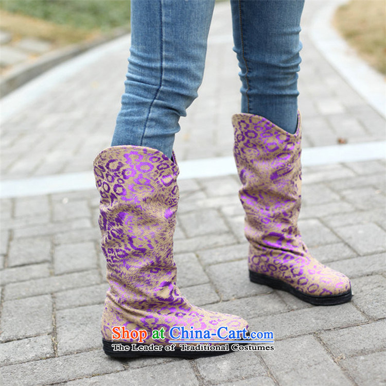 Charlene Choi this court of Old Beijing mesh upper layer Bottom shoe thousands of autumn and winter in high and ladies boot non-slip film ethnic boots kit foot shoes claw mesh upper Purple light purple 38 pictures, prices, brand platters! The elections are supplied in the national character of distribution, so action, buy now enjoy more preferential! As soon as possible.