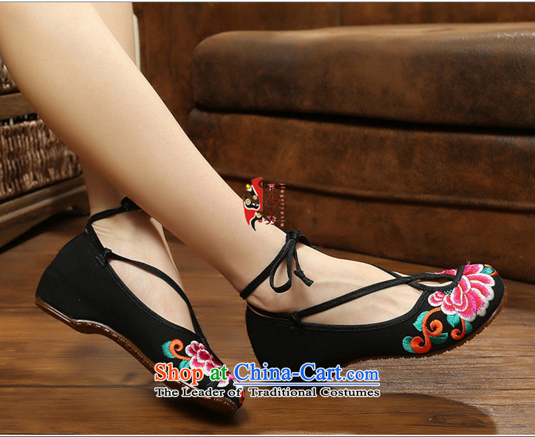 2015 new national wind increased within the reconstructed low with embroidered shoes of Old Beijing mesh upper crossover with single women shoes bottom beef tendon wear anti-slip red 37 pictures, prices, brand platters! The elections are supplied in the national character of distribution, so action, buy now enjoy more preferential! As soon as possible.