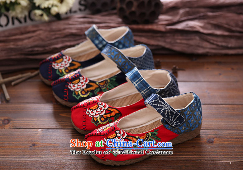 Beef tendon soft bottoms embroidered shoes during the spring and autumn of ethnic embroidery leisure shoes round head sum female broadband thick stylish irregular pattern of Old Beijing women shoes blue 36 mesh upper picture, prices, brand platters! The elections are supplied in the national character of distribution, so action, buy now enjoy more preferential! As soon as possible.