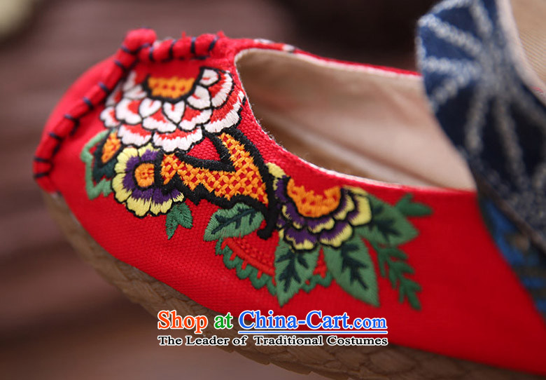 Beef tendon soft bottoms embroidered shoes during the spring and autumn of ethnic embroidery leisure shoes round head sum female broadband thick stylish irregular pattern of Old Beijing women shoes blue 36 mesh upper picture, prices, brand platters! The elections are supplied in the national character of distribution, so action, buy now enjoy more preferential! As soon as possible.