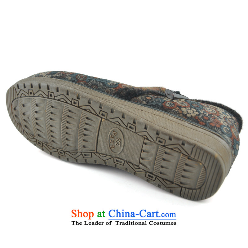 Mesh upper with the Winter Palace of Old Beijing women's cotton shoes in older large mother cotton shoes, casual elderly short warm boots anti-slip soft ground mesh upper blue 38, intrauterine (gongnei) , , , shopping on the Internet