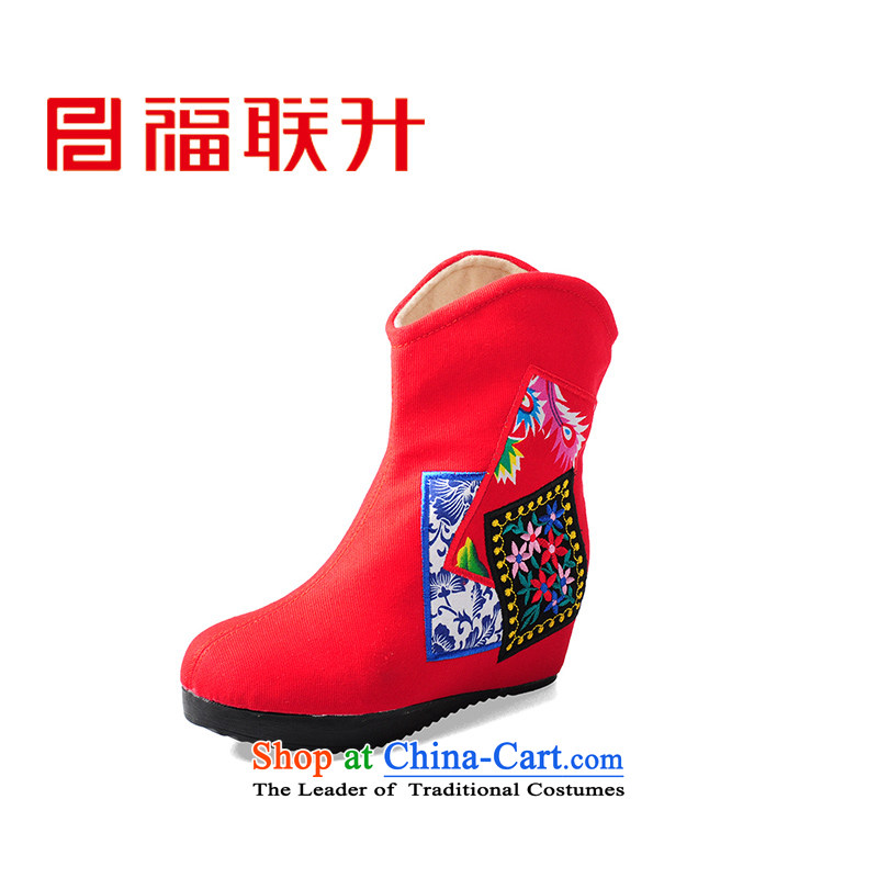 Well the old Beijing mesh upper women l embroidered shoes of ethnic women shoes single shoe FLB567686 Red 39