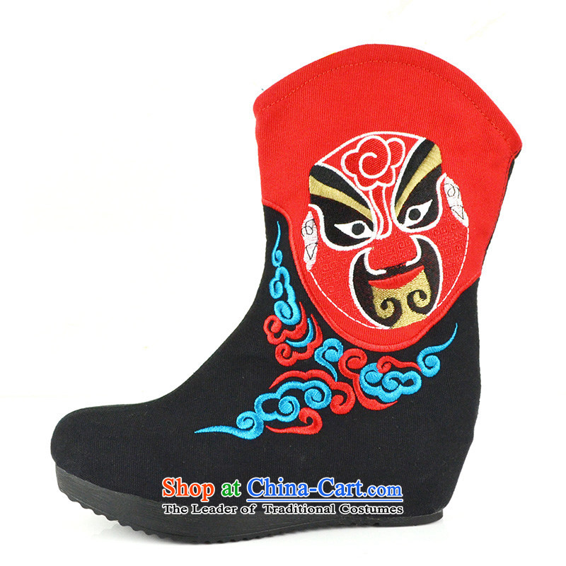 The first door of Old Beijing mesh upper ladies boot fashion, and boots the autumn and winter, embroidered boots ethnic masks embroidery women shoes increased female in the boots of the Black 37 Purple Door (zimenyuan) , , , shopping on the Internet