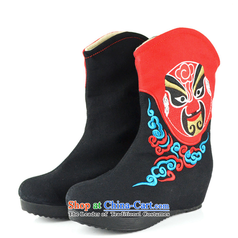 The first door of Old Beijing mesh upper ladies boot fashion, and boots the autumn and winter, embroidered boots ethnic masks embroidery women shoes increased female in the boots of the Black 37 Purple Door (zimenyuan) , , , shopping on the Internet