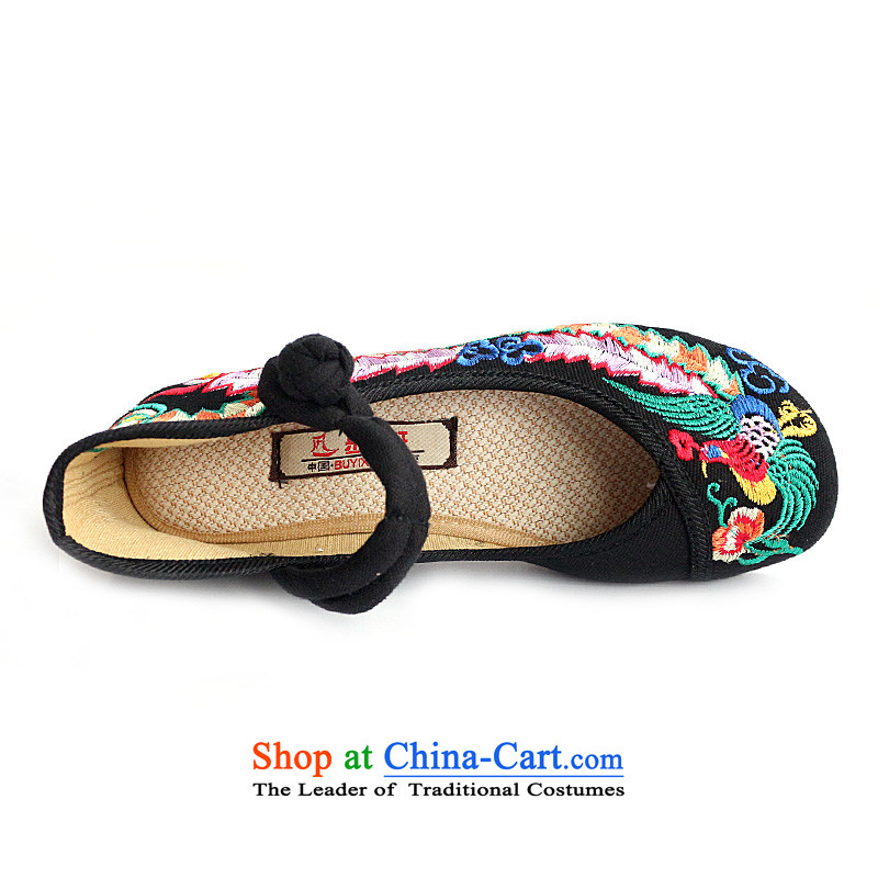 100 birds Bong-2015 new retro ethnic embroidered shoes increased within the old Beijing mesh upper with single women shoes A412-142 black 41-Kyung-soo has been pressed has shopping on the Internet