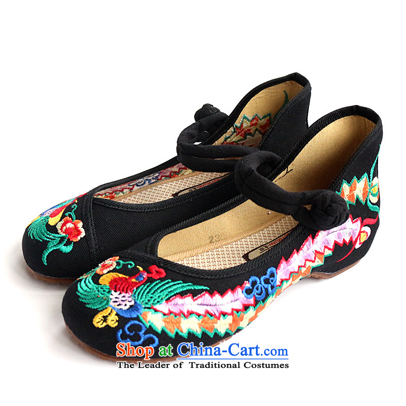 100 birds Bong-2015 new retro ethnic embroidered shoes increased within the old Beijing mesh upper with single women shoes A412-142 black 41-Kyung-soo has been pressed has shopping on the Internet