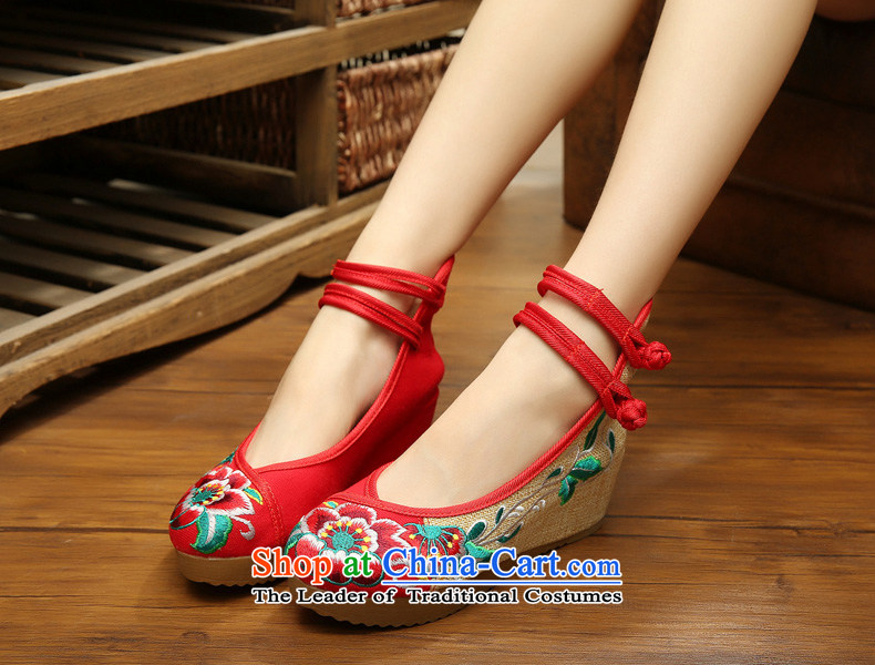 15 New Old Beijing mesh upper female embroidered shoes slope heels beef tendon anti-slip-buckle the the high-heel shoes of ethnic embroidery hibiscus flower linen upper round head lady's shoe black 38 pictures, prices, brand platters! The elections are supplied in the national character of distribution, so action, buy now enjoy more preferential! As soon as possible.