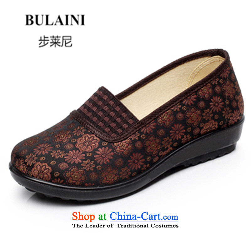 Step-by-step approach of Old Beijing 2015 mesh upper for women through the spring and fall flat with mother shoe soft bottoms of older persons in the womens single embroidered shoes, Grandma shoes red 37, step-by-step approach of (BULAINI) , , , shopping