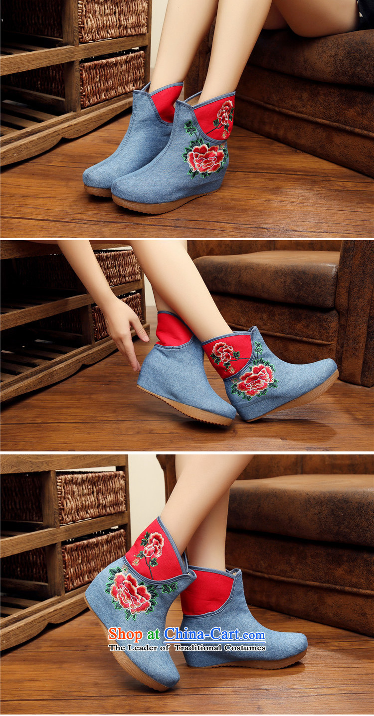 Step-by-step approach of 2015 autumn and winter old Beijing female cloth shoes of ethnic plus lint-free bootie slope behind with the increase in thick boots embroidery and female cotton seed boot Red 34 pictures, prices, brand platters! The elections are supplied in the national character of distribution, so action, buy now enjoy more preferential! As soon as possible.
