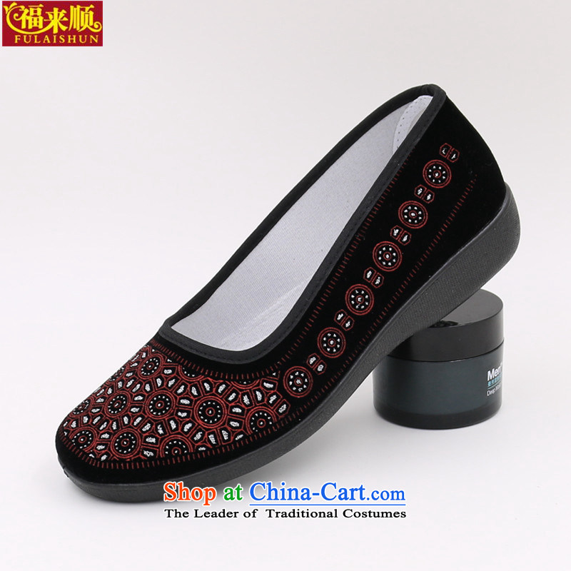 Mesh upper with old Beijing satin embossed port grandma single shoe light 601-11-12-13 Women's Mesh upper magenta 36 Fuk-soon (FULAISHUN) , , , shopping on the Internet