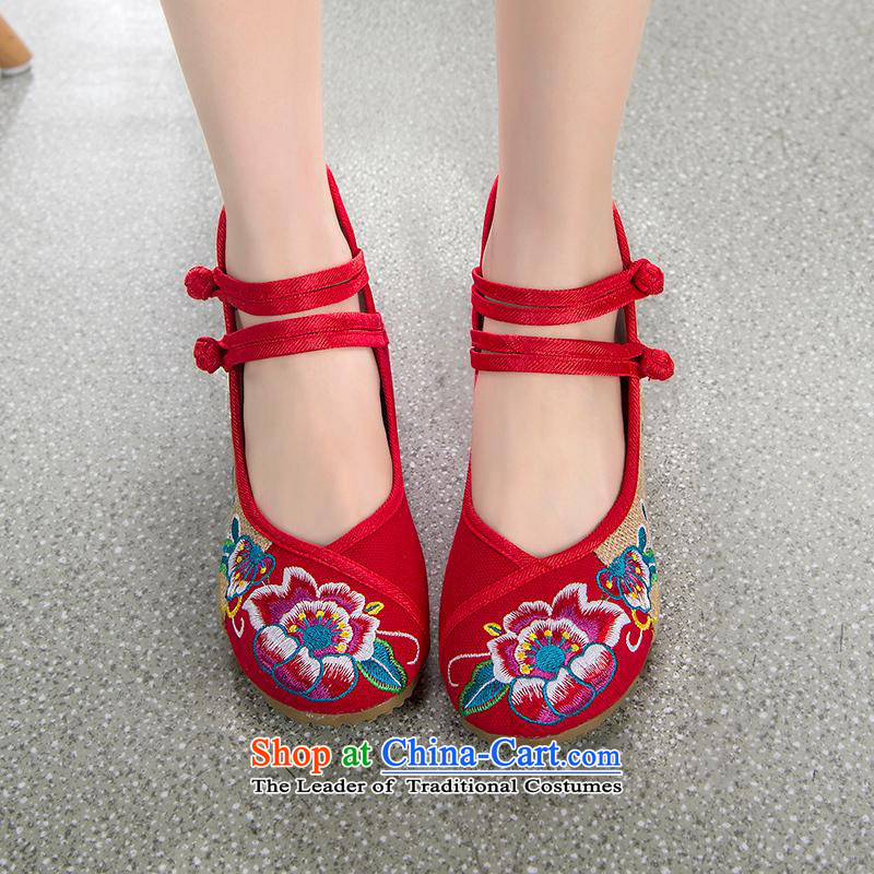 The electoral support C.O.D.- Old Beijing mesh upper female summer embroidered shoes increased within ethnic female single shoe Dance Shoe mesh upper magenta 37 days is Yi Xuan , , , shopping on the Internet