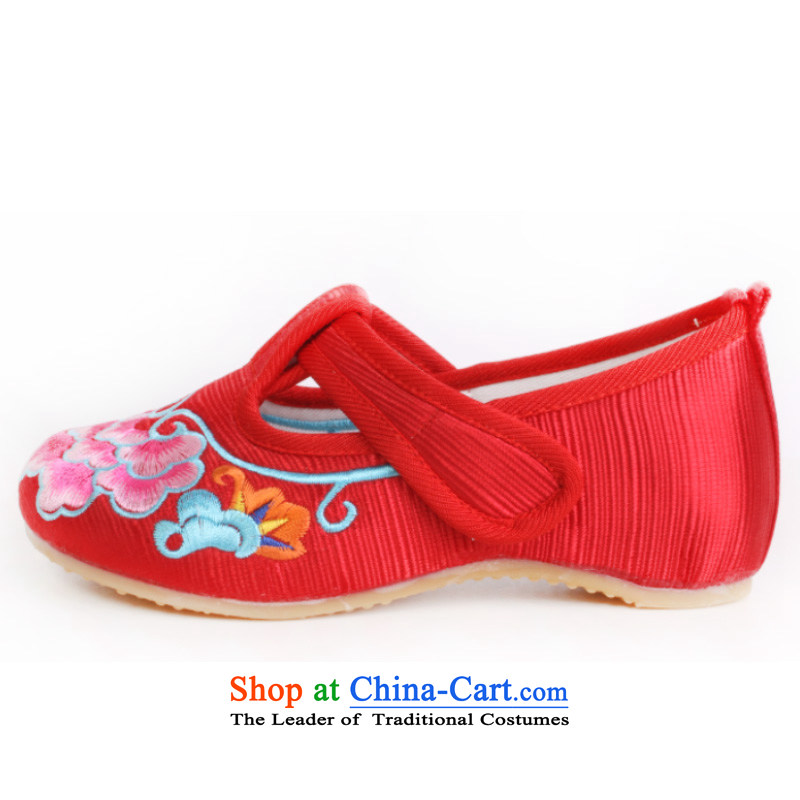 Mesh upper with genuine old beijing children's shoes, Anti-slip increased within stylish single women, children generation single shoe Dance Shoe 5805 Toiletroll Holder Red 16 Codes/Inner Length of Wing Chun (THERE ARE 4-8 FLOWERS yonghechun) , , , shoppi