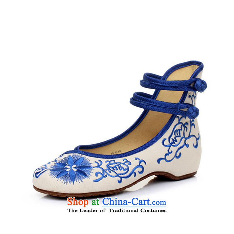 The autumn 2015 new women's shoe embroidered shoes mesh upper retro blue ethnic embroidered shoes LZJ041YZ increased within the red 38, beginning of fall of latitude , , , shopping on the Internet