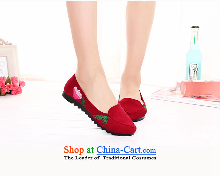 The autumn 2015 new women's shoe embroidered shoes mesh upper drive shoes embroidered a lazy person stirrups LZJ043YZ women red 40 pictures, prices, brand platters! The elections are supplied in the national character of distribution, so action, buy now enjoy more preferential! As soon as possible.