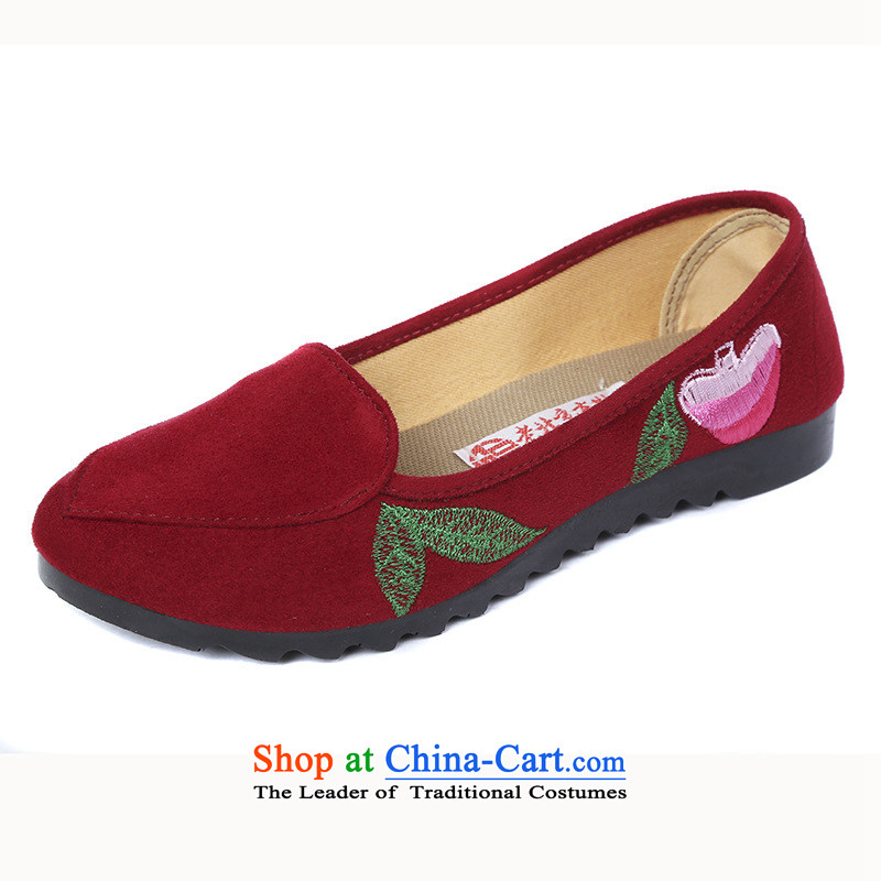 The autumn 2015 new women's shoe embroidered shoes mesh upper drive shoes embroidered a lazy person stirrups LZJ043YZ women red 36 pictures, prices, brand platters! The elections are supplied in the national character of distribution, so action, buy now enjoy more preferential! As soon as possible.