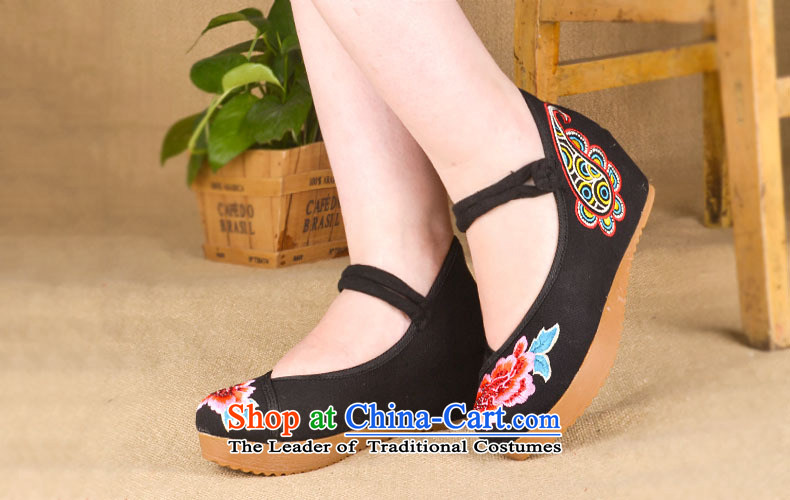 2015 new ethnic Chinese wind spring and autumn women shoes of Old Beijing mesh upper single shoes bottom increase beef tendon embroidered shoes with the buckle on the slope of the girl mesh upper red 36 pictures, prices, brand platters! The elections are supplied in the national character of distribution, so action, buy now enjoy more preferential! As soon as possible.