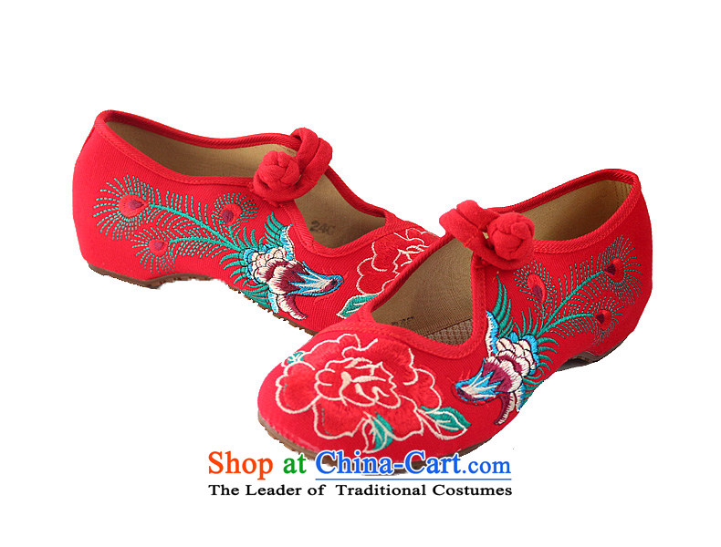 The Spring and Autumn Period and the new Phoenix Peony embroidered shoes increased female single beef tendon bottom mesh upper breathable wear fashionable woman shoes of ethnic hasp women shoes red 34 pictures, prices, brand platters! The elections are supplied in the national character of distribution, so action, buy now enjoy more preferential! As soon as possible.