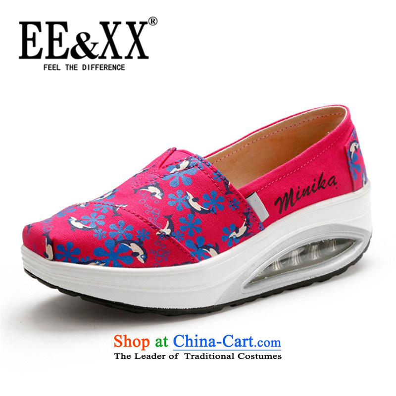 Eexx counters new sports and leisure canvas shoe Yao Yiu-pin women shoes increased yoyos shoes 8935 dark blue 37,EE&XX,,, shopping on the Internet