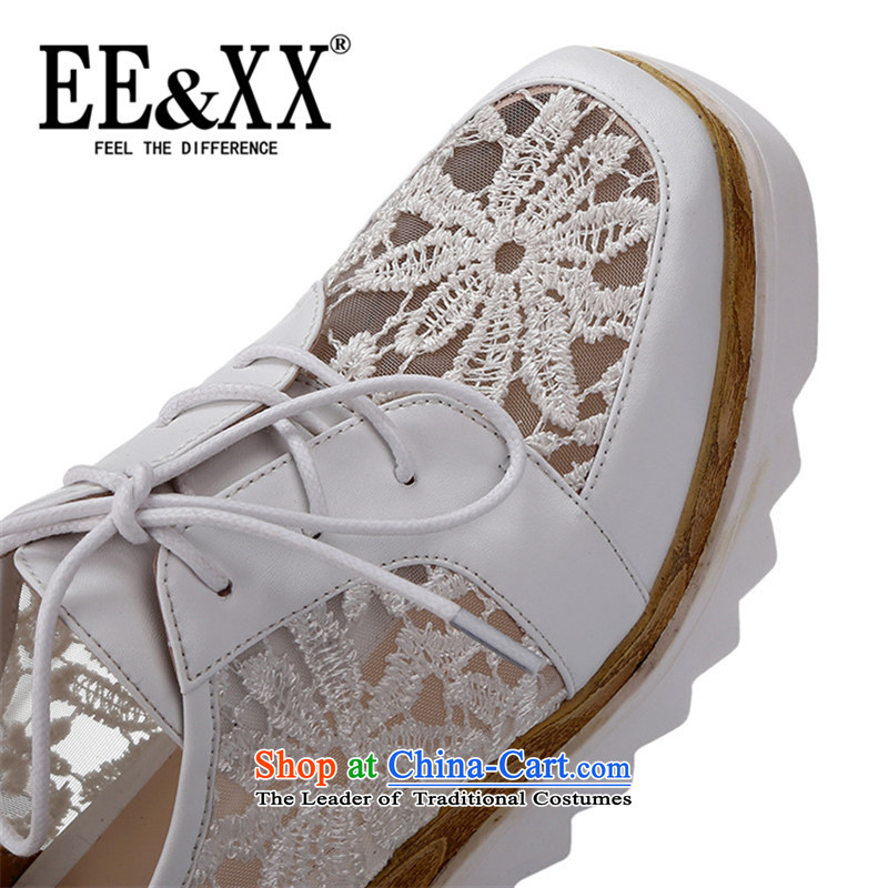 New stylish Ms. EEXX2015 slope with breathable yarn with a thick platform shoes waterproof shoe desktop 9-529-0488 black 34,EE&XX,,, shopping on the Internet