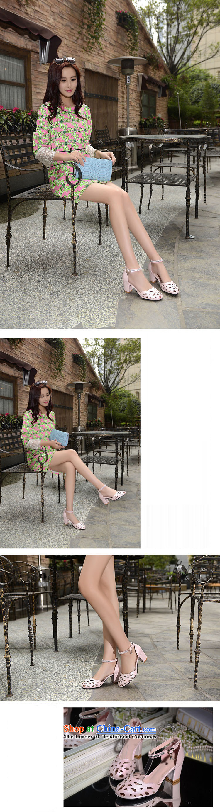Ygk genuine 2015 Spring/Summer sexy new biological hollow WITH BAOTOU sandals female round head rough with Korean Modern water drilling women shoes Commission 90 PINK 36 pictures, prices, brand platters! The elections are supplied in the national character of distribution, so action, buy now enjoy more preferential! As soon as possible.