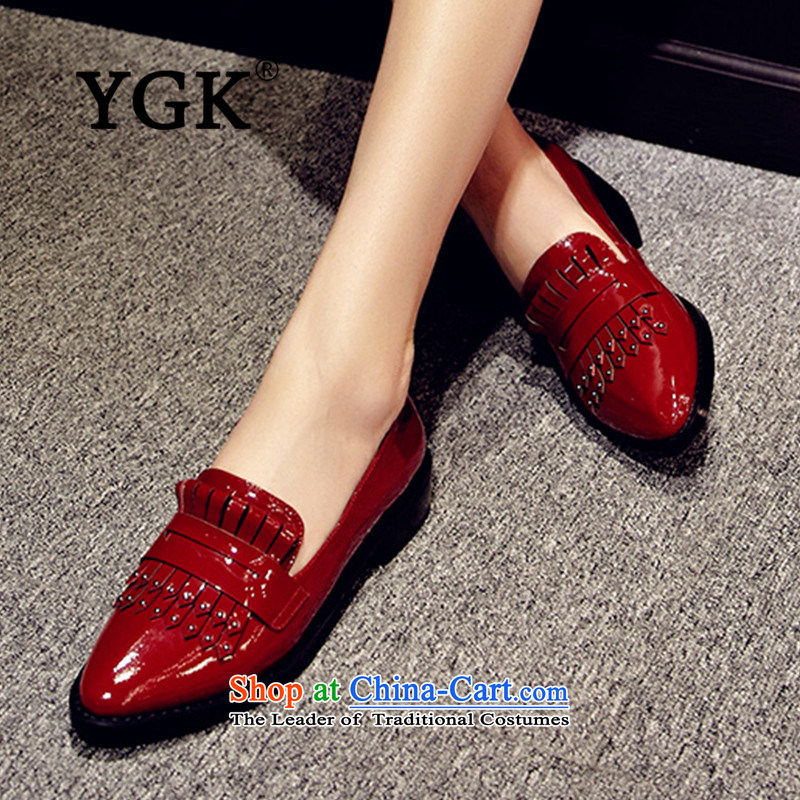 Ygk counters genuine 2015 Leisure new stylish light geometry pointed to personalize the women's rough shoes 8649 Black 35,YGK,,, shopping on the Internet