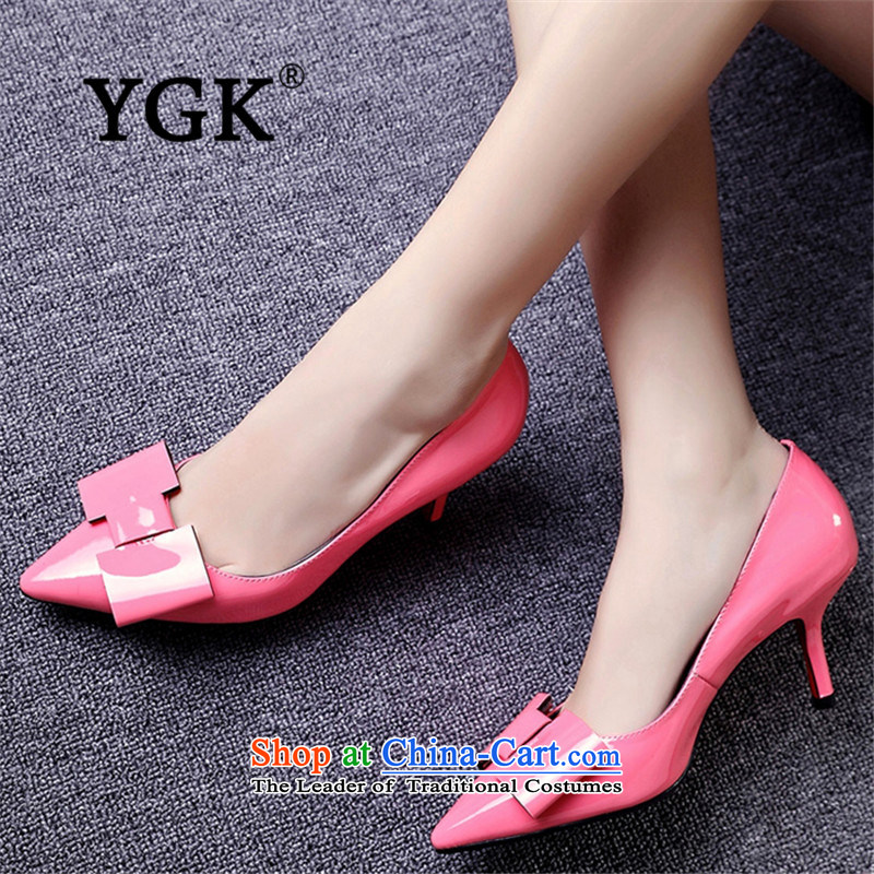 Ygk counters genuine trendy and comfortable casual shoes to the British pointed tip single shoe the the high-heel shoes fine heels 4029 pink 37,YGK,,, shopping on the Internet