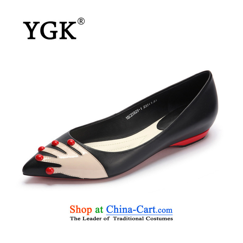 Genuine YGK counters in summer and autumn 2015 new point color flat bottom click Spell women with low rise of women shoes 5028 Black 38