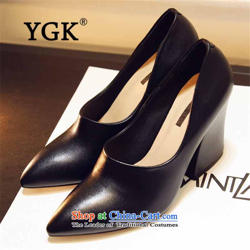 Counters genuine YGK relaxing and comfortable stylish autumn new women's shoe with bold pointed-toe high-heel shoes arrangements shoes 5940 Black 39,YGK,,, shopping on the Internet