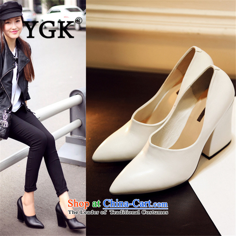 Counters genuine YGK relaxing and comfortable stylish autumn new women's shoe with bold pointed-toe high-heel shoes arrangements shoes 5940 Black 39,YGK,,, shopping on the Internet