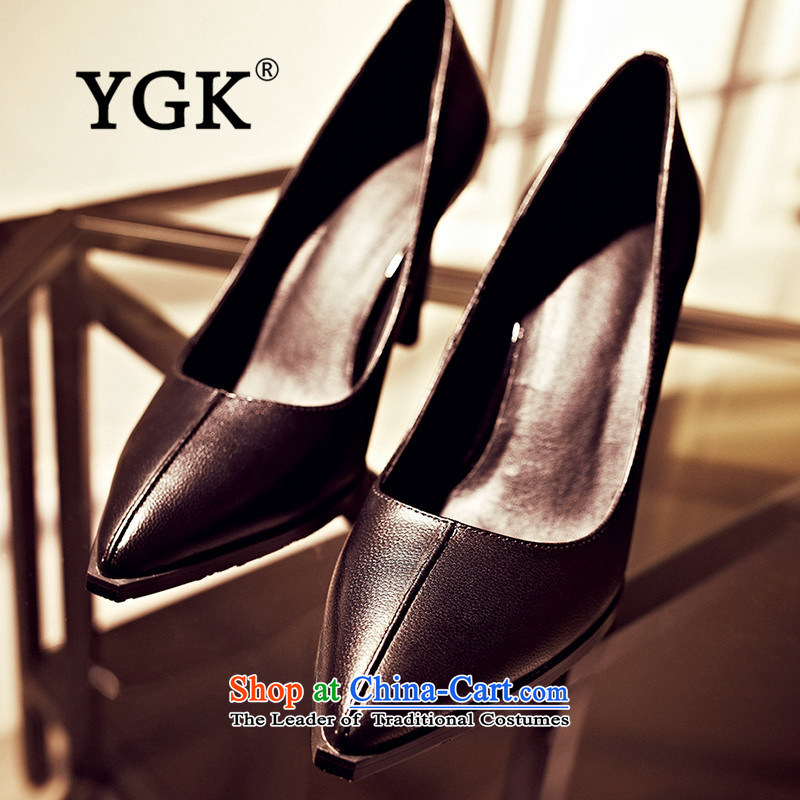 Ygk counters genuine 2015 England the the high-heel shoes female stylish light single women shoes with fine tip vocational 9608 Black 34,YGK,,, shopping on the Internet