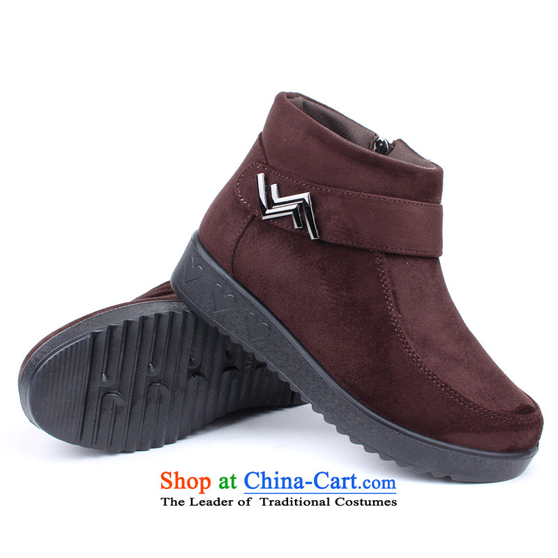 2015 WINTER new president-cotton shoes comfortable plush Short thick boots side zip old Beijing in the elderly mother shoe mesh upper Xh-w152 coffee-colored Xh-w152 36 well with l , , , shopping on the Internet